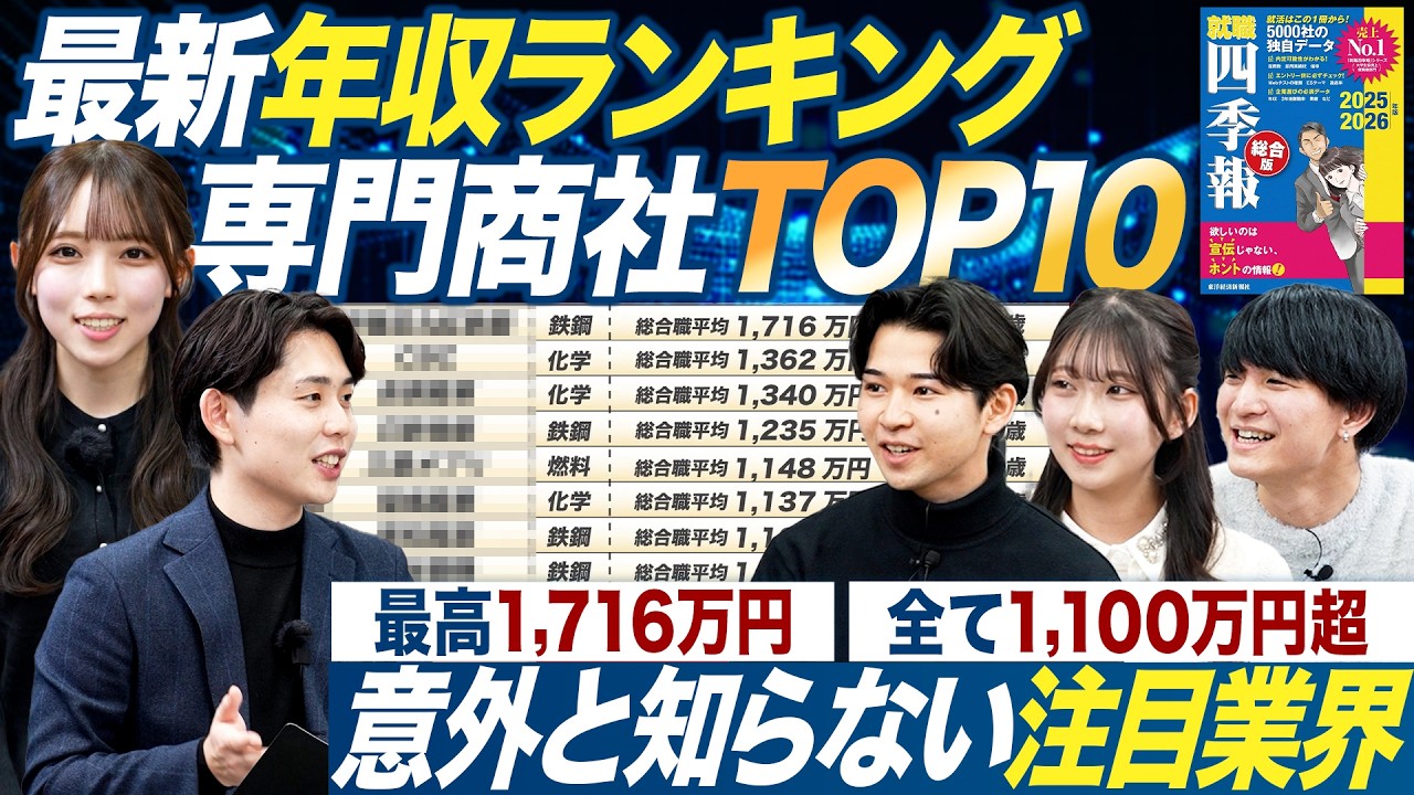 【1000万円超】専門商社の平均年収ランキングTOP10【就職四季報】｜MEICARI就活Vol.1484
