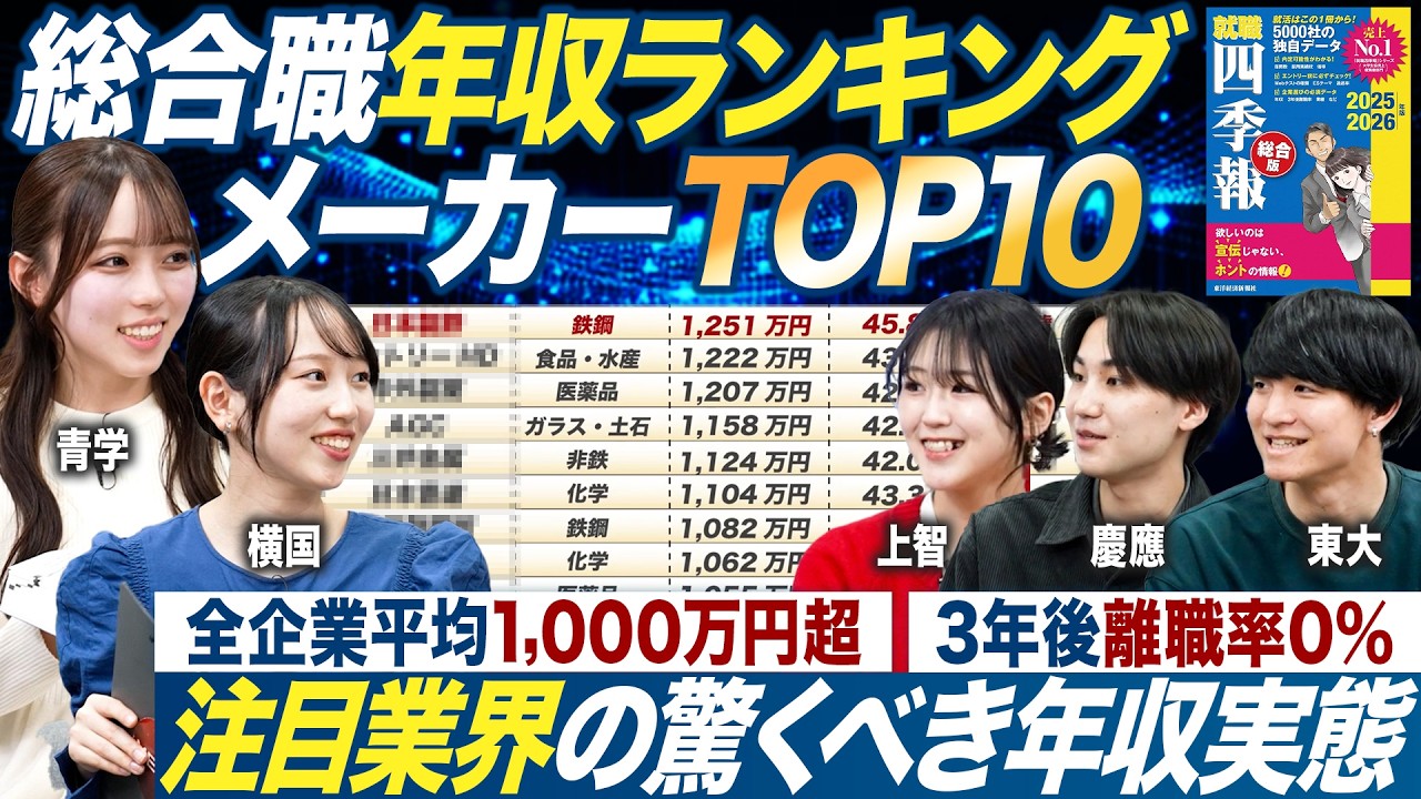 【28卒】人気メーカーの平均年収ランキングTOP10【就職四季報】｜MEICARI就活Vol.1495