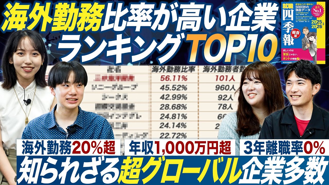 【ランキング】海外勤務比率が高い企業TOP10【就職四季報】