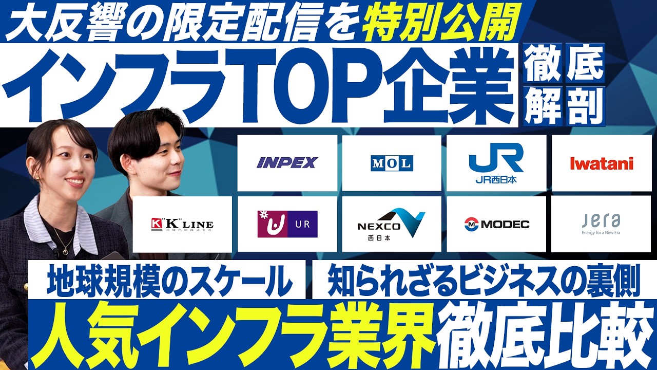 【27卒】インフラトップ企業を徹底解剖【NEXCO西日本/JR西日本/UR都市機構/商船三井/INPEX/岩谷産業/川崎汽船/三井海洋開発/JERA】｜MEICARI就活Vol.1378